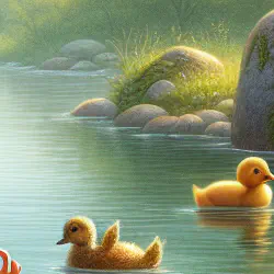 The Calm River and the Golden Leaf