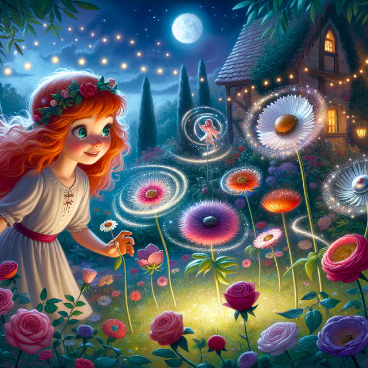 The Moonlit Garden of Spinning Flowers