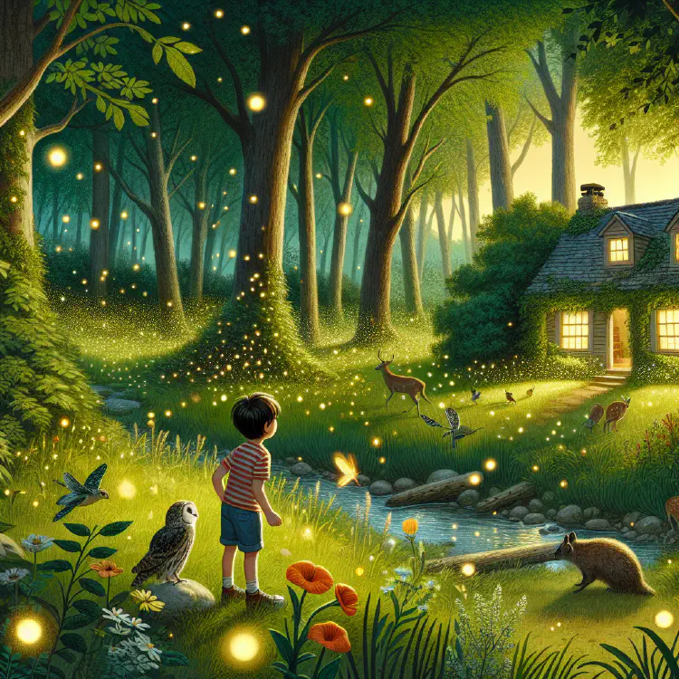 The Peaceful Forest of Glowing Fireflies