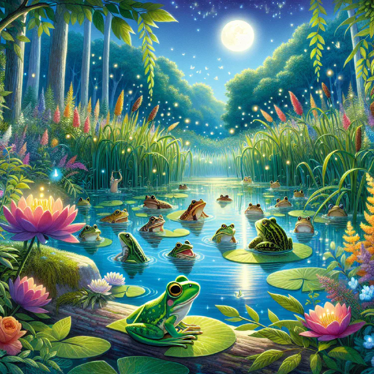 The Peaceful Pond and the Frogs’ Serenade