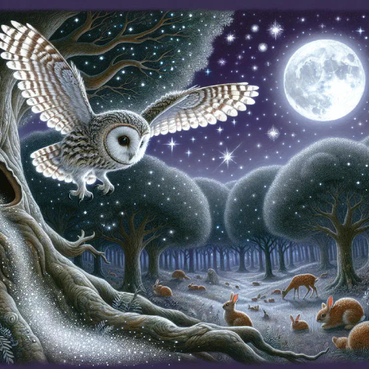 The Sleepy Owl's Moonlit Journey